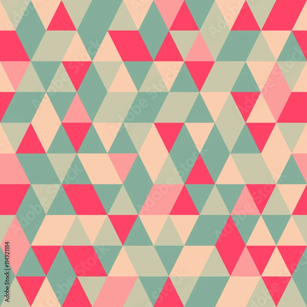 Fototapeta Seamless colorful abstract triangles pattern.