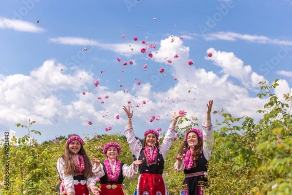 Obraz Throwing roses in the air