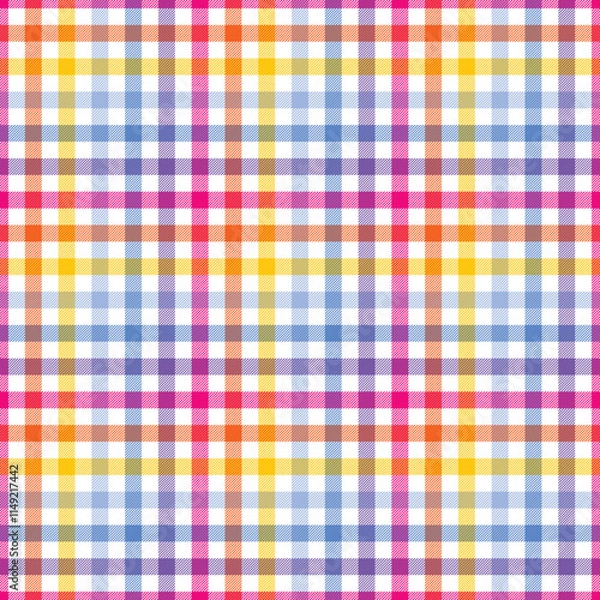 Fototapeta Vibrant Summer Plaid Check Seamless Pattern - Cute plaid check repeating pattern design