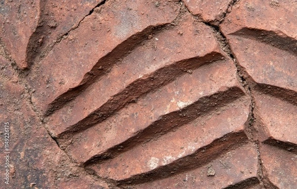 Fototapeta 地面に残された靴跡の詳細な印象、自然の環境の中での足跡の形成