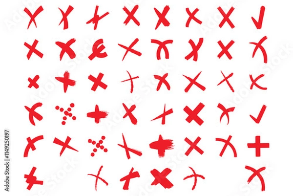 Fototapeta x cross icon set vector