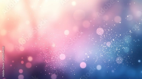 Fototapeta Dreamy Pink and Blue Bokeh Background with Sparkling Dust Abstract Soft Light Texture for Design