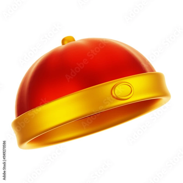 Fototapeta 3d rendering chinese cap icon. Chinese new year icon concept