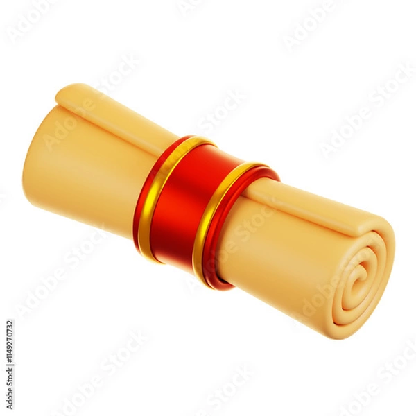 Obraz 3d rendering paper scroll icon. Chinese new year icon concept