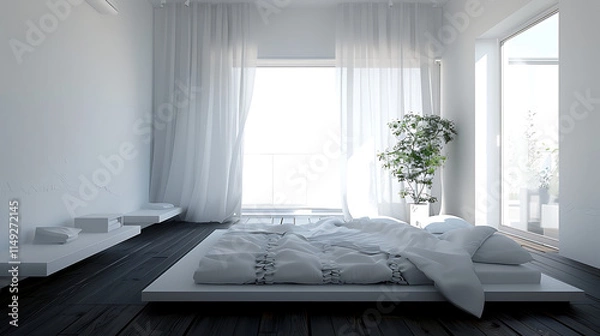 Fototapeta modern decent bedroom interior design