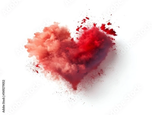 Fototapeta valentine heart shaped cloud isolated on white