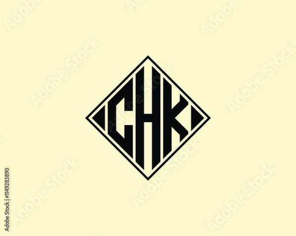 Fototapeta CHK Logo design vector template. CHK