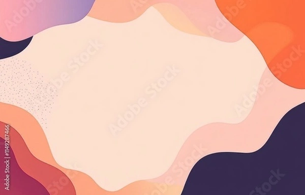 Fototapeta Abstract pastel color waves frame background.