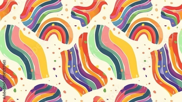 Fototapeta Rainbow dream pattern wallpaper