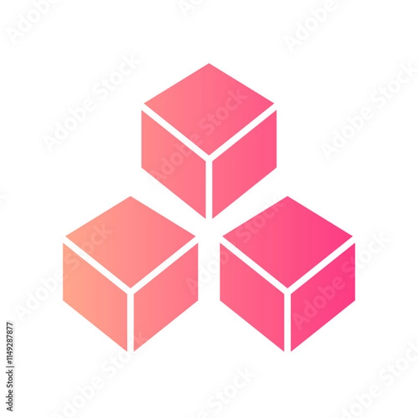 Fototapeta 3d gradient icon