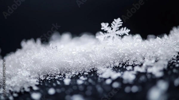 Fototapeta Snow on a black background. A graphic resource for editing or a blank for a designer., human enhanced