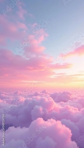 Obraz Pastel pink sky with high-level clouds and a few wisps of fog, pastel shades, high-level clouds, cloudy day