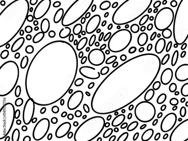 Fototapeta pattern with circles black and white