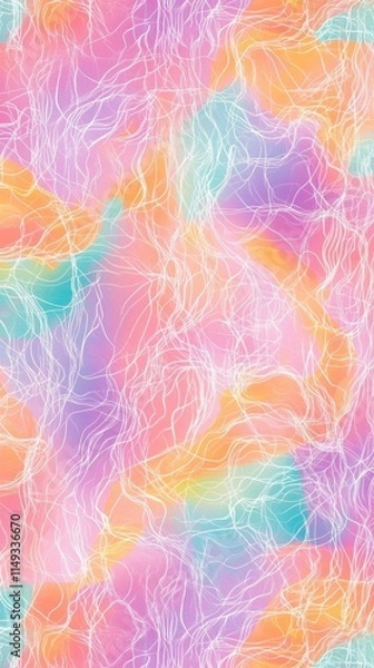 Obraz A colorful, abstract painting with a lot of white lines. The painting is full of different colors and has a lot of texture. It looks like it was created using a computer program