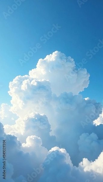Obraz Thin high-level cloud floating above the blue sky, light, soft