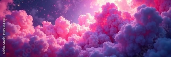 Obraz A swirling cloud of pink and purple gas that seems to defy gravity and float in mid-air, sci-fi, dreamy, surreal