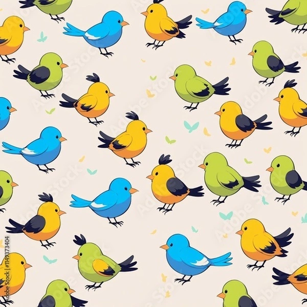 Fototapeta seamless pattern with birds