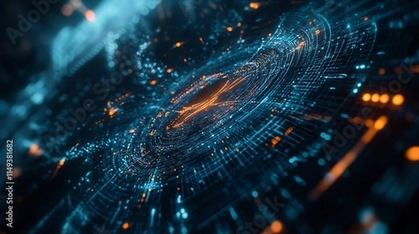 Fototapeta Abstract Digital Data Network Visualization