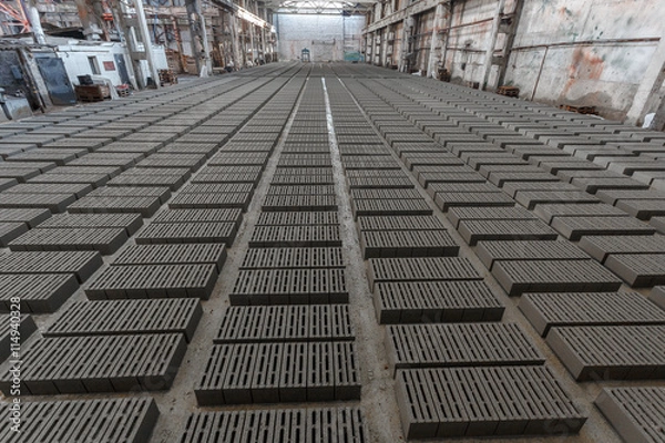 Fototapeta Stack of gray bricks