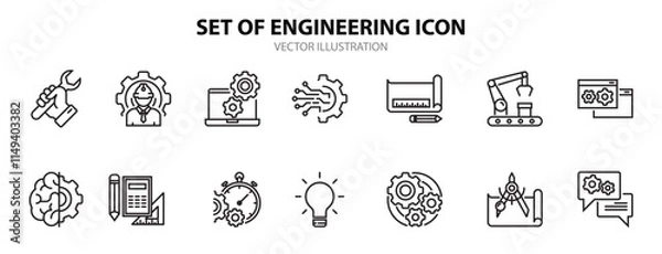 Fototapeta Simple Set of Engineering icon, Related Vector Line Icons