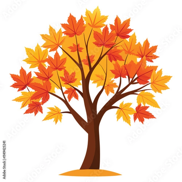 Obraz maple tree on white background