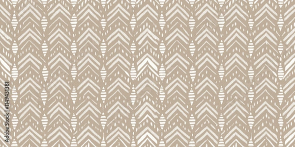 Fototapeta Stylish beige chevron pattern with textured design elements, perfect for modern home decor.