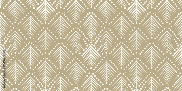 Fototapeta Elegant cream and beige patterned design featuring minimalist leaf motifs.