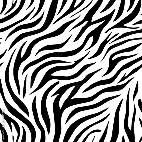 Fototapeta Zebra print seamless pattern vector. Zebra skin texture vector illustration.

