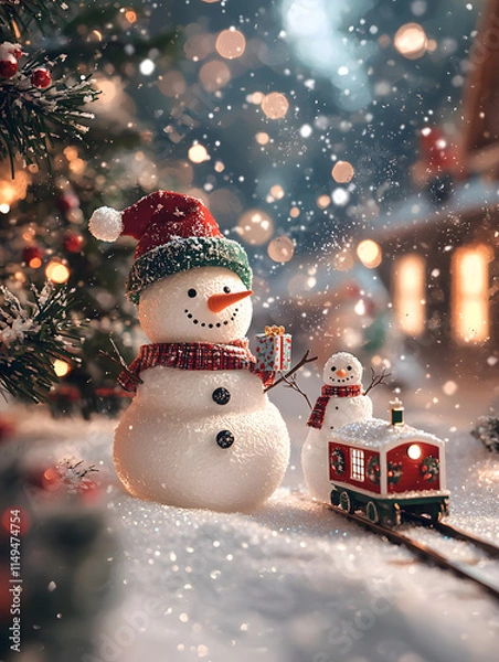 Fototapeta Whimsical Christmas Scene