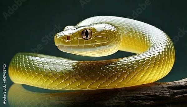 Obraz A vibrant, iridescent snake symbolizing the Year of the Snake 2025, blending traditional New Year themes with modern, surreal aesthetics in a colorful and festive setting.