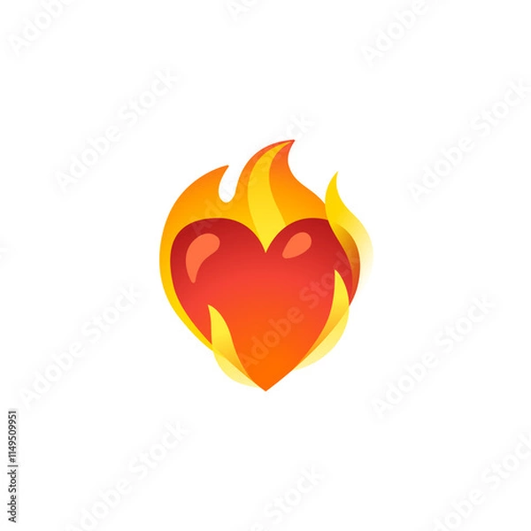 Obraz Heart on Fire Emoji
