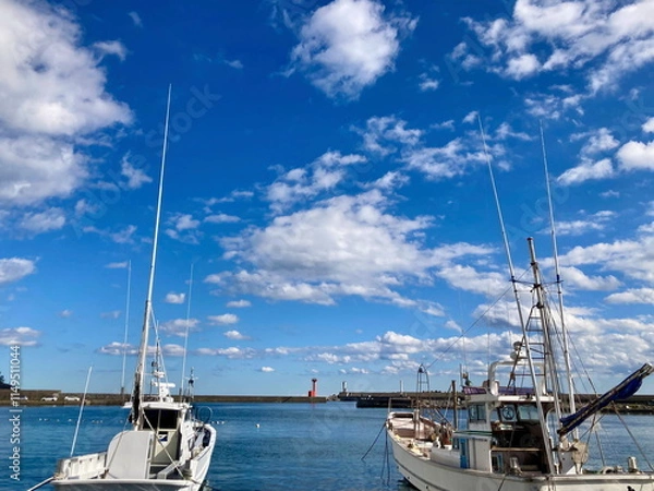 Obraz 青空の漁港