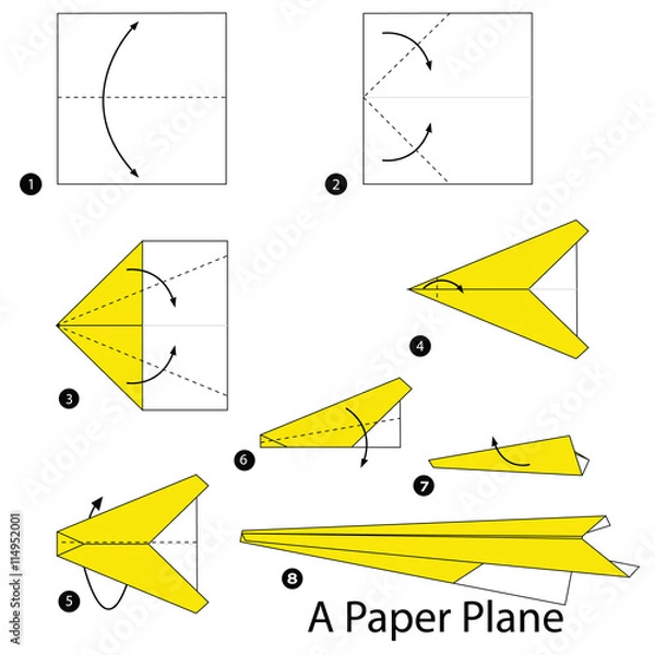 Obraz step by step instructions how to make origami A Plane.