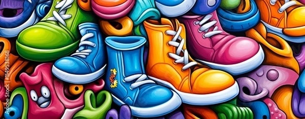 Obraz Comical Background with Everyday Objects and Socks