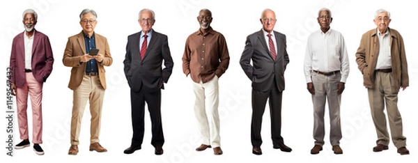 Fototapeta Business man full body png cut out element set, transparent background