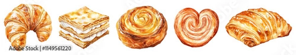 Fototapeta PNG bakery and pastry, element set on transparent background