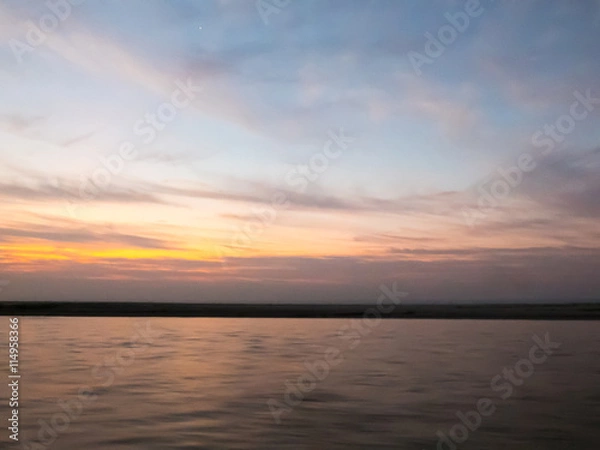 Fototapeta beautiful sky background with sun light.