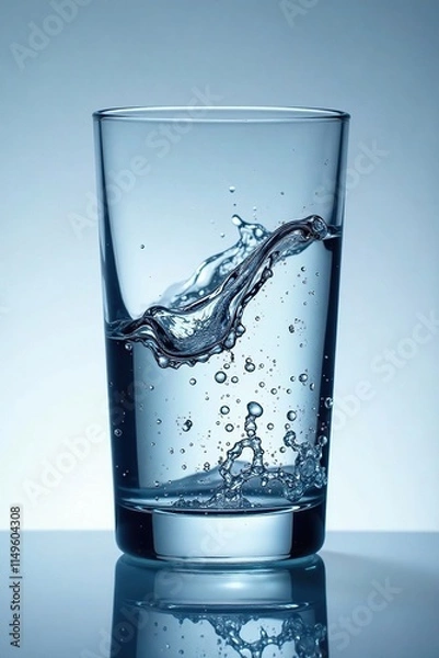 Fototapeta Water droplets clinging to the curve of a glass, liquids, droplets, pure