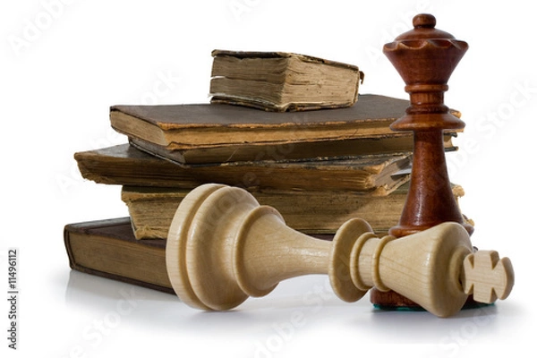 Obraz Old book with chess