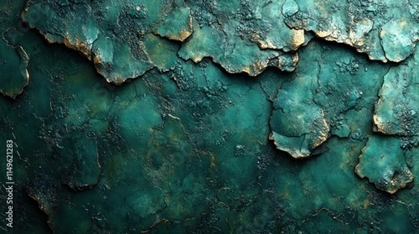 Obraz Teal and gold textured background.