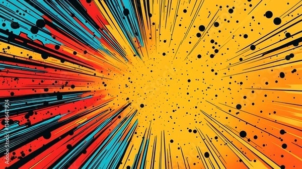Fototapeta Vibrant background comic style explosion high resolution hd image