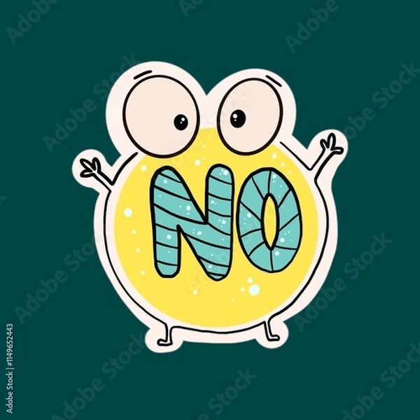 Obraz Round shape cartoon yellow character with no text on him 