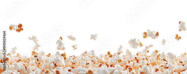 Obraz puffed corn kernels popcorn isoated on white background