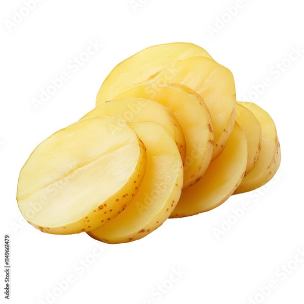Fototapeta potato slice isolated on white background clipping path