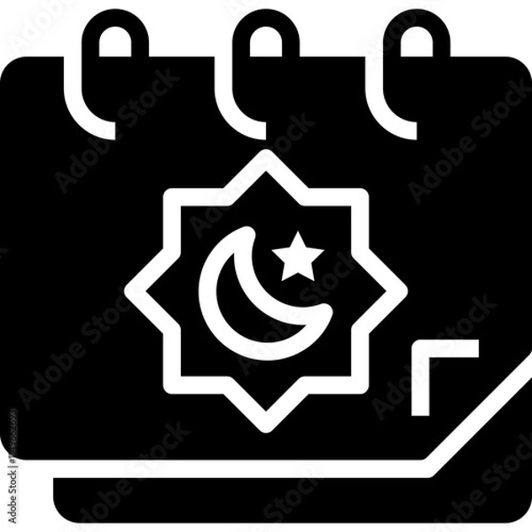 Fototapeta Calendar Ramadan Solid Icon