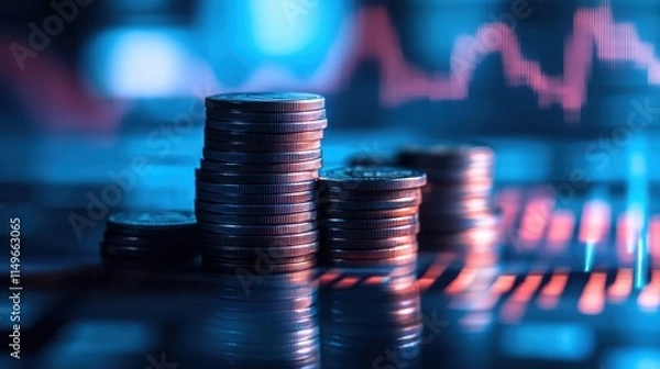 Obraz The Stacked Coins and Graph