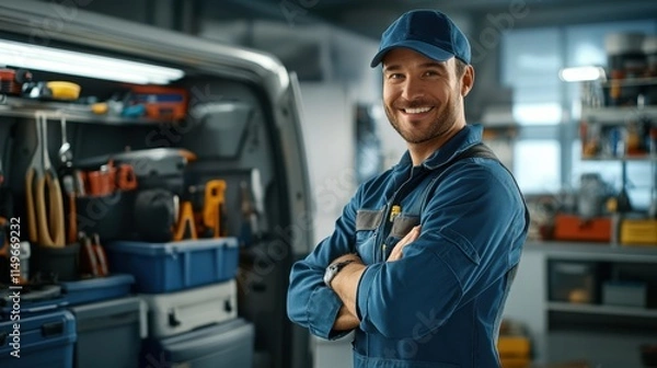 Fototapeta The Friendly Tool Van Worker