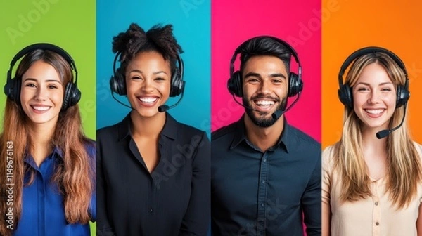Obraz The Diverse Call Center Team