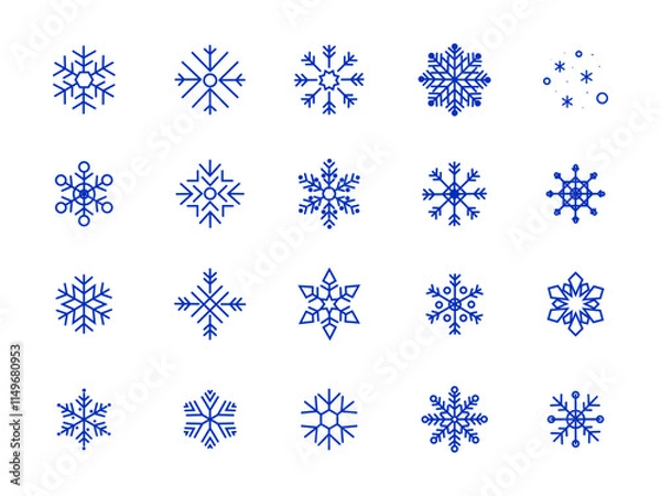 Obraz Snowflake icons. 