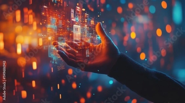 Obraz The Digital Interface with Hand